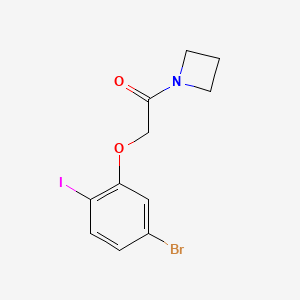 molecular formula C11H11BrINO2 B8172046 1-(Azetidin-1-yl)-2-(5-bromo-2-iodophenoxy)ethanone 