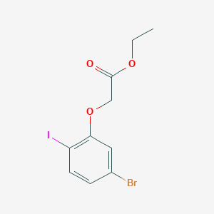 molecular formula C10H10BrIO3 B8172054 Ethyl 2-(5-bromo-2-iodophenoxy)acetate 