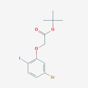 molecular formula C12H14BrIO3 B8172060 tert-Butyl 2-(5-bromo-2-iodophenoxy)acetate 