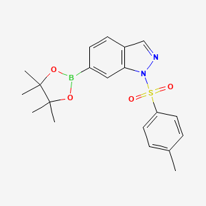 molecular formula C20H23BN2O4S B8172091 6-(4,4,5,5-Tetramethyl-1,3,2-dioxaborolan-2-yl)-1-tosyl-1H-indazole 