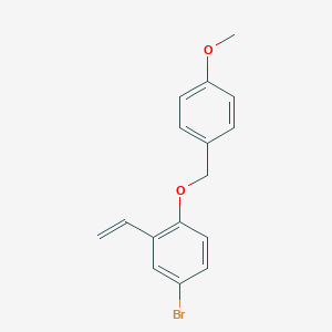 molecular formula C16H15BrO2 B8172120 4-Bromo-1-((4-methoxybenzyl)oxy)-2-vinylbenzene 