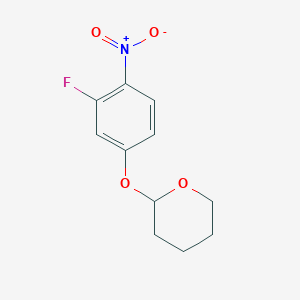 molecular formula C11H12FNO4 B8172158 2-(3-fluoro-4-nitrophenoxy)tetrahydro-2H-pyran 
