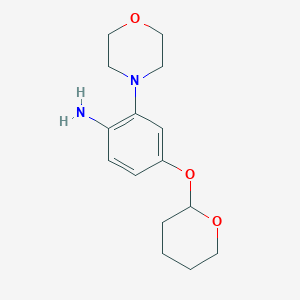 molecular formula C15H22N2O3 B8172163 2-Morpholino-4-((tetrahydro-2H-pyran-2-yl)oxy)aniline 