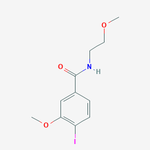 molecular formula C11H14INO3 B8172291 4-Iodo-3-methoxy-N-(2-methoxyethyl)benzamide 