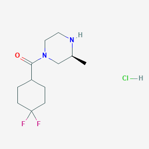 molecular formula C12H21ClF2N2O B8172332 (3S)-1-(4,4-difluorocyclohexanecarbonyl)-3-methylpiperazine hydrochloride 
