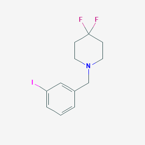 molecular formula C12H14F2IN B8172337 4,4-Difluoro-1-(3-iodobenzyl)piperidine 