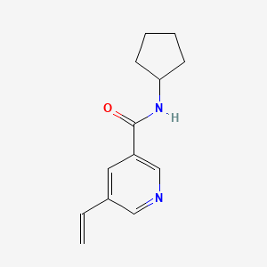 molecular formula C13H16N2O B8172370 N-Cyclopentyl-5-vinylnicotinamide 