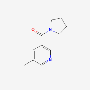 molecular formula C12H14N2O B8172377 Pyrrolidin-1-yl(5-vinylpyridin-3-yl)methanone 