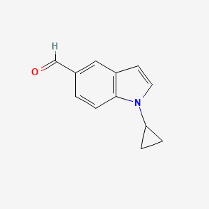 molecular formula C12H11NO B8172383 1-Cyclopropyl-1H-indole-5-carbaldehyde 