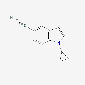 molecular formula C13H11N B8172391 1-Cyclopropyl-5-ethynyl-1H-indole 