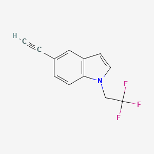 molecular formula C12H8F3N B8172409 5-Ethynyl-1-(2,2,2-trifluoroethyl)-1H-indole 