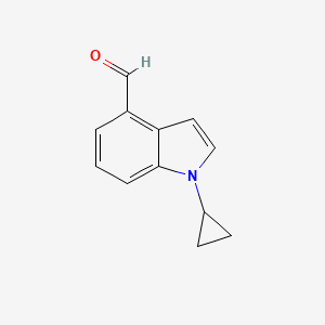 molecular formula C12H11NO B8172443 1-Cyclopropyl-1H-indole-4-carbaldehyde 