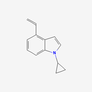 molecular formula C13H13N B8172454 1-Cyclopropyl-4-vinyl-1H-indole 