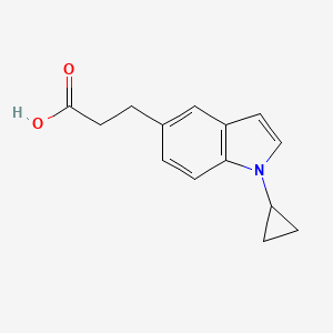 molecular formula C14H15NO2 B8172457 3-(1-Cyclopropyl-1H-indol-5-yl)propanoic acid 