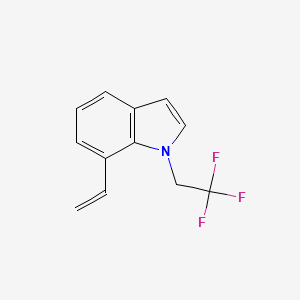 molecular formula C12H10F3N B8172489 1-(2,2,2-Trifluoroethyl)-7-vinyl-1H-indole 