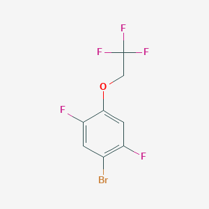 molecular formula C8H4BrF5O B8172516 1-Bromo-2,5-difluoro-4-(2,2,2-trifluoroethoxy)benzene 