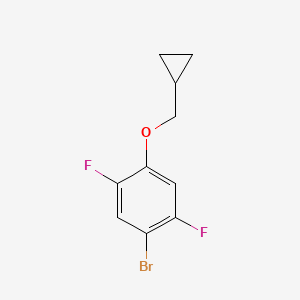 molecular formula C10H9BrF2O B8172522 1-Bromo-4-(cyclopropylmethoxy)-2,5-difluorobenzene 
