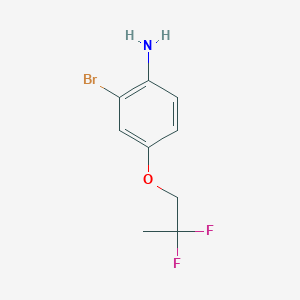 molecular formula C9H10BrF2NO B8172548 2-Bromo-4-(2,2-difluoropropoxy)aniline 