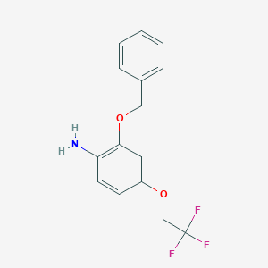 molecular formula C15H14F3NO2 B8172616 2-(Benzyloxy)-1-nitro-4-(2,2,2-trifluoroethoxy)benzene 