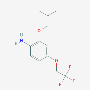 molecular formula C12H16F3NO2 B8172627 2-Isobutoxy-4-(2,2,2-trifluoroethoxy)aniline 