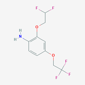 molecular formula C10H10F5NO2 B8172633 2-(2,2-Difluoroethoxy)-4-(2,2,2-trifluoroethoxy)aniline 