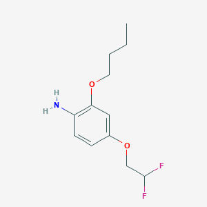 molecular formula C12H17F2NO2 B8172642 2-Butoxy-4-(2,2-difluoroethoxy)aniline 