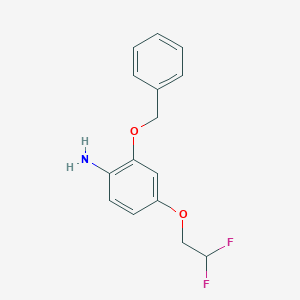 molecular formula C15H15F2NO2 B8172651 2-(Benzyloxy)-4-(2,2-difluoroethoxy)aniline 