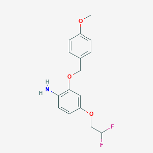 molecular formula C16H17F2NO3 B8172652 4-(2,2-Difluoroethoxy)-2-((4-methoxybenzyl)oxy)aniline 