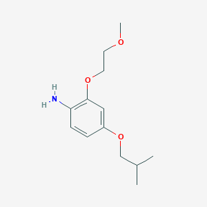 molecular formula C13H21NO3 B8172653 4-Isobutoxy-2-(2-methoxyethoxy)aniline 