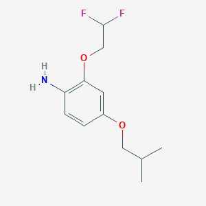 molecular formula C12H17F2NO2 B8172678 2-(2,2-Difluoroethoxy)-4-isobutoxyaniline 
