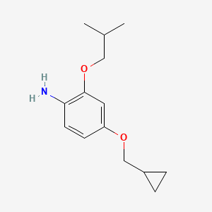 molecular formula C14H21NO2 B8172693 4-(Cyclopropylmethoxy)-2-isobutoxyaniline 