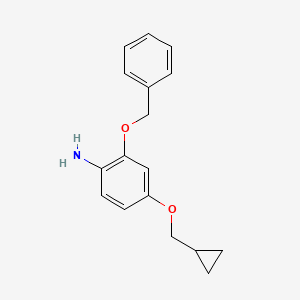 molecular formula C17H19NO2 B8172696 2-(Benzyloxy)-4-(cyclopropylmethoxy)aniline 