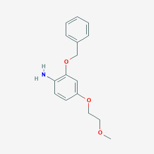 molecular formula C16H19NO3 B8172699 2-(Benzyloxy)-4-(2-methoxyethoxy)aniline 