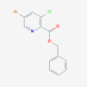 molecular formula C13H9BrClNO2 B8172748 Benzyl 5-bromo-3-chloropicolinate 