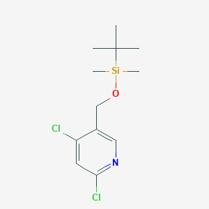 molecular formula C12H19Cl2NOSi B8172752 5-[[(Tert-butyldimethylsilyl)oxy]methyl]-2,4-dichloropyridine 