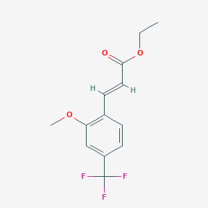 molecular formula C13H13F3O3 B8172773 (E)-ethyl 3-(2-methoxy-4-(trifluoromethyl)phenyl)acrylate 