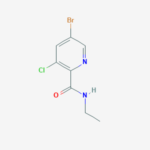 molecular formula C8H8BrClN2O B8172789 5-Bromo-3-chloro-N-ethylpicolinamide 