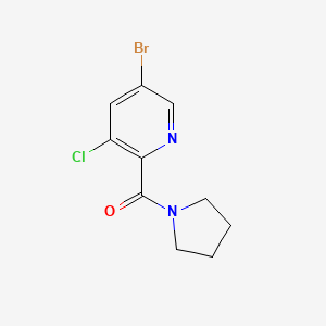 molecular formula C10H10BrClN2O B8172807 (5-Bromo-3-chloropyridin-2-yl)(pyrrolidin-1-yl)methanone 