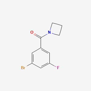 molecular formula C10H9BrFNO B8172827 Azetidin-1-yl(3-bromo-5-fluorophenyl)methanone 