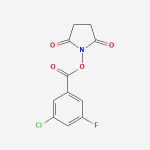 molecular formula C11H7ClFNO4 B8172834 2,5-Dioxopyrrolidin-1-yl 3-chloro-5-fluorobenzoate 