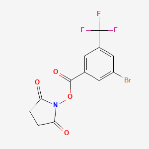 molecular formula C12H7BrF3NO4 B8172845 2,5-Dioxopyrrolidin-1-yl 3-bromo-5-(trifluoromethyl)benzoate 