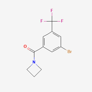 molecular formula C11H9BrF3NO B8172852 Azetidin-1-yl(3-bromo-5-(trifluoromethyl)phenyl)methanone 
