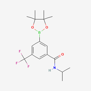 molecular formula C17H23BF3NO3 B8172859 N-Isopropyl-3-(4,4,5,5-tetramethyl-1,3,2-dioxaborolan-2-yl)-5-(trifluoromethyl)benzamide 