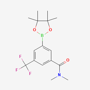 molecular formula C16H21BF3NO3 B8172876 N,N-Dimethyl-3-(4,4,5,5-tetramethyl-1,3,2-dioxaborolan-2-yl)-5-(trifluoromethyl)benzamide 