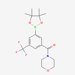 molecular formula C18H23BF3NO4 B8172902 Morpholino(3-(4,4,5,5-tetramethyl-1,3,2-dioxaborolan-2-yl)-5-(trifluoromethyl)phenyl)methanone 
