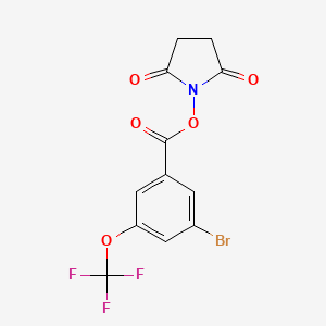molecular formula C12H7BrF3NO5 B8172905 2,5-Dioxopyrrolidin-1-yl 3-bromo-5-(trifluoromethoxy)benzoate 