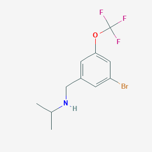 molecular formula C11H13BrF3NO B8172923 N-(3-Bromo-5-(trifluoromethoxy)benzyl)propan-2-amine 