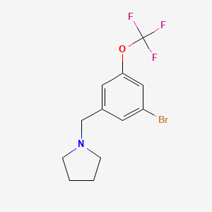 molecular formula C12H13BrF3NO B8172927 1-(3-Bromo-5-(trifluoromethoxy)benzyl)pyrrolidine 