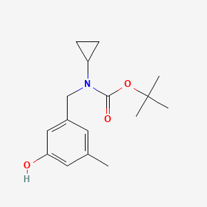 molecular formula C16H23NO3 B8172940 tert-Butyl cyclopropyl(3-hydroxy-5-methylbenzyl)carbamate 