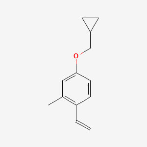 molecular formula C13H16O B8172968 4-(Cyclopropylmethoxy)-2-methyl-1-vinylbenzene 